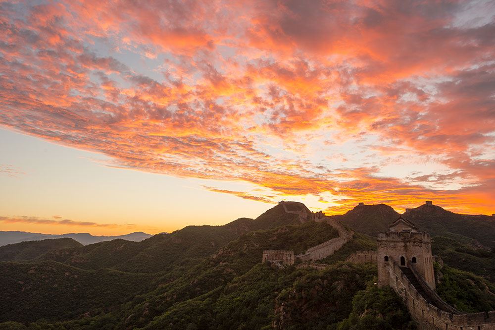 Великая Китайская Стена Живописный закат